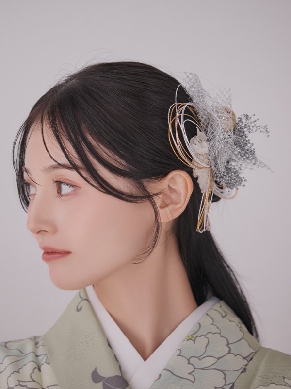 画像20: 【予約商品 / 1月中旬発送予定】白牡丹 モカ二尺袖着物【卒業袴３点セット 二尺袖着物/帯/袴】