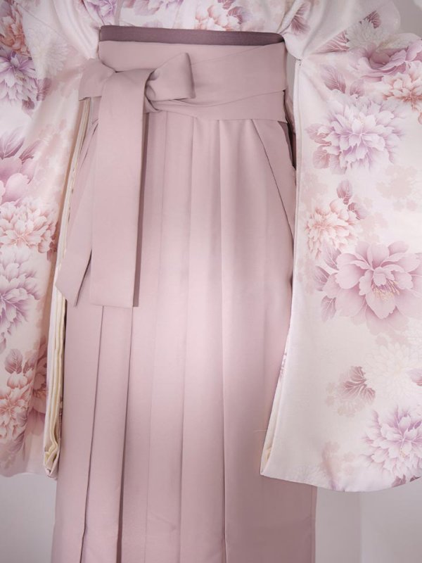 画像21: 【予約商品 / 1月中旬発送予定】ピンク牡丹×菊 ペールピンク二尺袖着物【卒業袴３点セット 二尺袖着物/帯/袴】