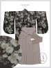 画像26: 【予約商品/1月中旬発送】ベージュ小花 ブラウン二尺袖着物【卒業袴３点セット 二尺袖着物/帯/袴】 (26)