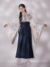 画像14: 【予約商品/1月中旬発送予定】ブルー芍薬 ホワイト二尺袖着物【卒業袴３点セット 二尺袖着物/帯/袴】 (14)