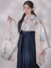 画像16: 【予約商品/1月中旬発送予定】ブルー芍薬 ホワイト二尺袖着物【卒業袴３点セット 二尺袖着物/帯/袴】 (16)