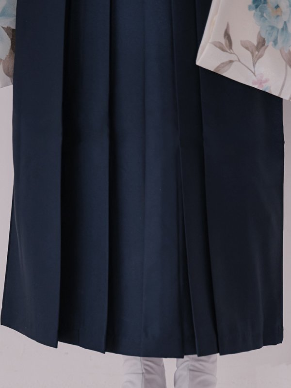 画像19: 【予約商品/1月中旬発送予定】ブルー芍薬 ホワイト二尺袖着物【卒業袴３点セット 二尺袖着物/帯/袴】