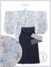 画像26: 【予約商品/1月中旬発送予定】ブルー芍薬 ホワイト二尺袖着物【卒業袴３点セット 二尺袖着物/帯/袴】 (26)