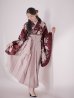 画像15: 【予約商品/1月中旬発送予定】ピンク芍薬 ワインレッド二尺袖着物【卒業袴３点セット 二尺袖着物/帯/袴】 (15)