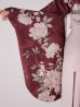 画像19: 【予約商品/1月中旬発送予定】ピンク芍薬 ワインレッド二尺袖着物【卒業袴３点セット 二尺袖着物/帯/袴】 (19)