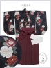 画像16: 【予約商品/1月中旬発送予定】白×赤椿 ブラック二尺袖着物【卒業袴３点セット 二尺袖着物/帯/袴】 (16)