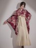 画像11: 【予約商品 / 1月中旬発送予定】菊×椿 ワインレッド二尺袖着物【卒業袴３点セット 二尺袖着物/帯/袴】 (11)
