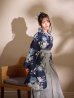 画像12: 【予約商品/1月中旬発送予定】青フラワーブーケ ブルー二尺袖着物【卒業袴３点セット 二尺袖着物/帯/袴】 (12)