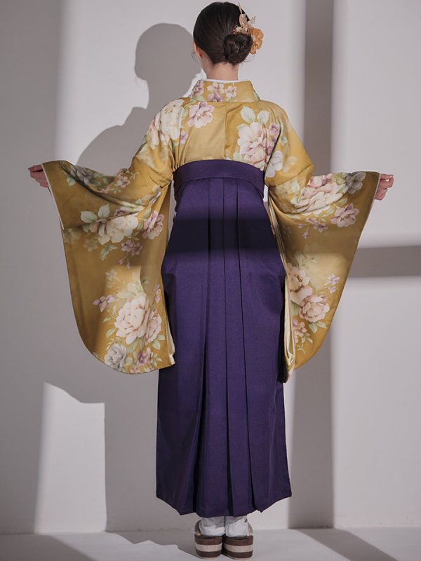 画像17: 【予約商品 / 1月中旬発送予定】黄フラワーブーケ イエロー二尺袖着物【卒業袴３点セット 二尺袖着物/帯/袴】