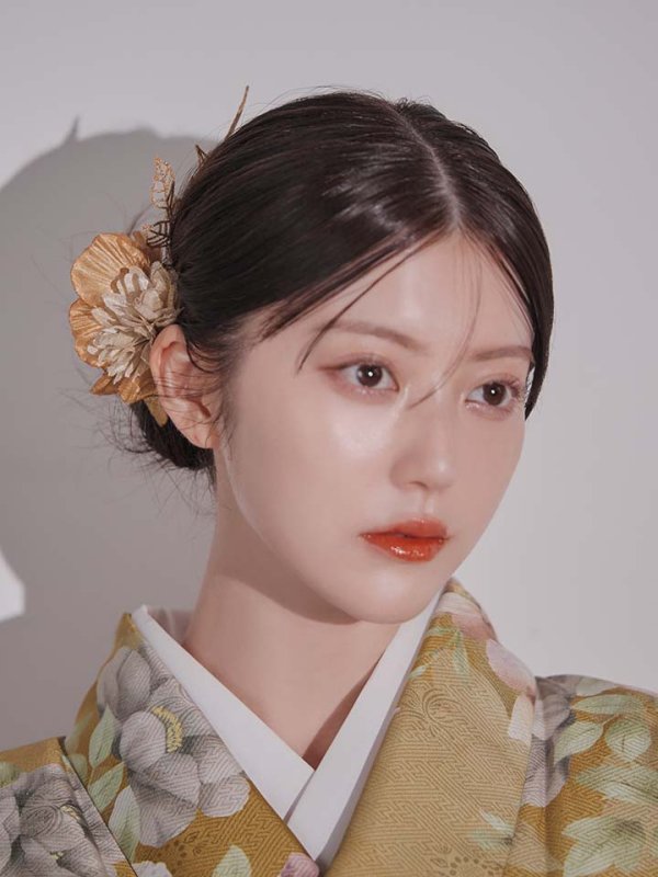 画像18: 【予約商品 / 1月中旬発送予定】黄フラワーブーケ イエロー二尺袖着物【卒業袴３点セット 二尺袖着物/帯/袴】