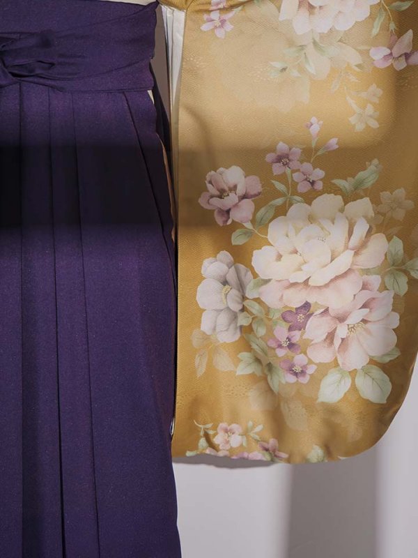 画像21: 【予約商品 / 1月中旬発送予定】黄フラワーブーケ イエロー二尺袖着物【卒業袴３点セット 二尺袖着物/帯/袴】