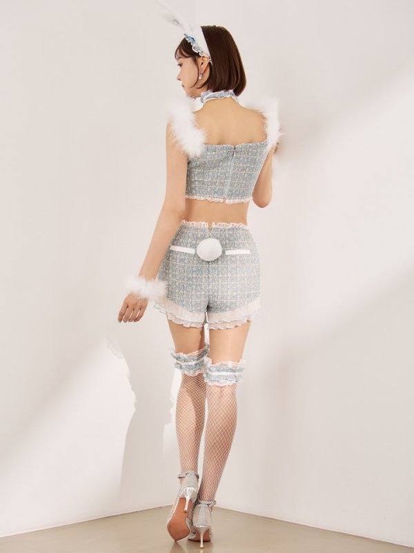 画像15: 【SALE!!】【即日発送】【ハロウィン】 ファーツイードバニーセットアップ 【コスプレ8点セット】【XS-Mサイズ/3カラー】[HC03]