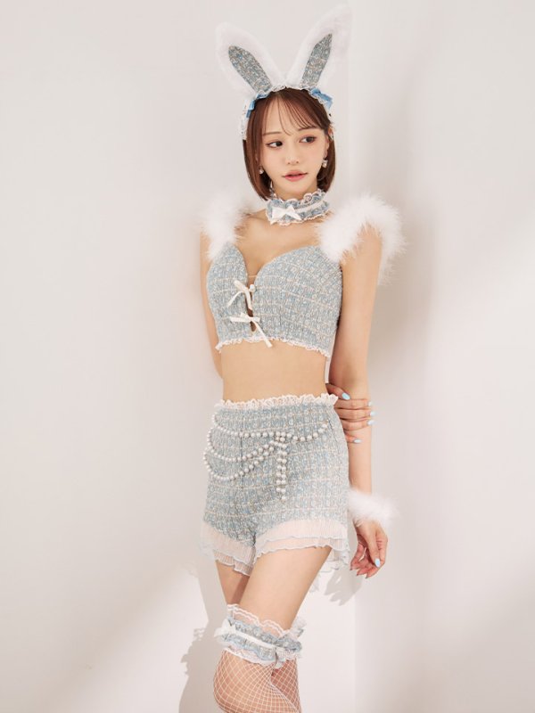 画像13: 【SALE!!】【即日発送】【ハロウィン】 ファーツイードバニーセットアップ 【コスプレ8点セット】【XS-Mサイズ/3カラー】[HC03]