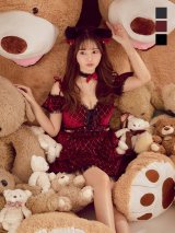 【即日発送】【ハロウィン】キャットオフショルビジューセットアップ【コスプレ6点セット】【XS-Lサイズ/3カラー】[OF04]