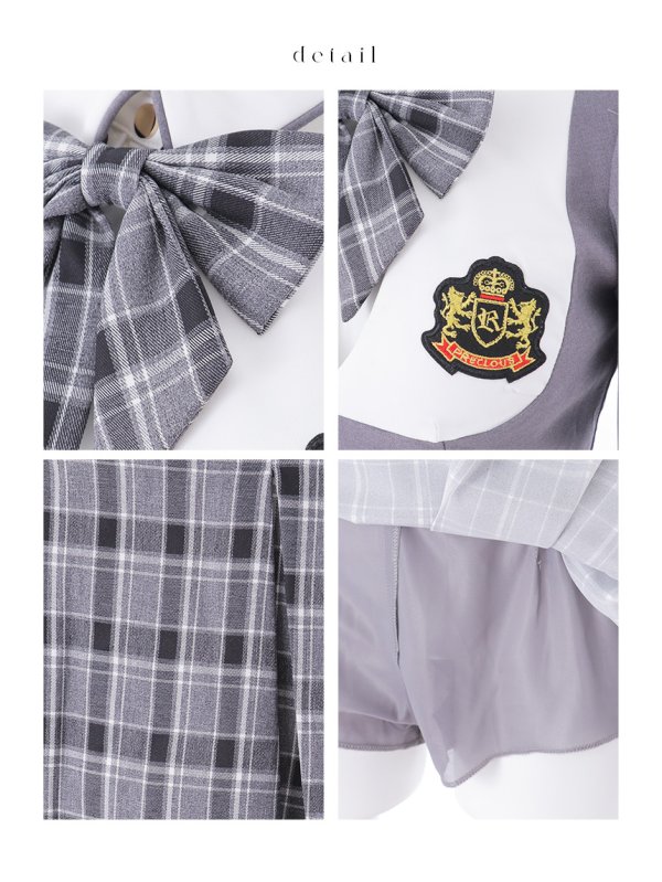 画像47: 【即日発送！】【ハロウィン】チェック制服セットアップ【コスプレ4点セット】【S-Lサイズ/2カラー】[HC03]
