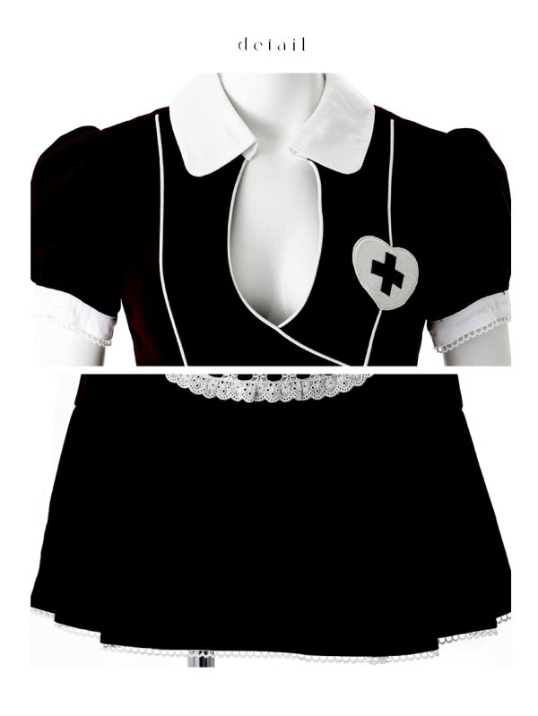 画像21: 【即日発送】【ハロウィン】 バストカットナース 【コスプレ5点セット】【XS-Mサイズ/2カラー】[OF03]