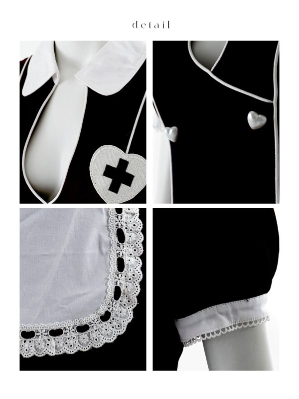 画像22: 【即日発送】【ハロウィン】 バストカットナース 【コスプレ5点セット】【XS-Mサイズ/2カラー】[OF03]