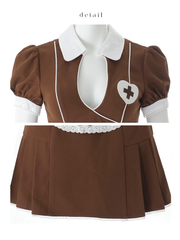 画像25: 【即日発送】【ハロウィン】 バストカットナース 【コスプレ5点セット】【XS-Mサイズ/2カラー】[OF03]