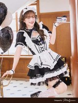 【即日発送】【送料無料！】リボンドレープノワールメイド【マリームーン】【ハロウィンコスプレ10点セット】【フリーサイズ/2カラー】[HC03]