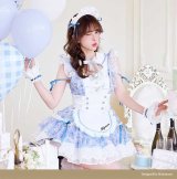 【即日発送】【送料無料！】シフォンフリルブロッサムメイド【Malymoon/マリームーン】【ハロウィンコスプレ7点セット】【フリーサイズ/ワンカラー】[HC03]