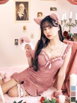 【即日発送】【ハロウィン】【LARME/ラルム掲載】 キャットレースミニワンピ 【コスプレ5点セット】【XS-Mサイズ/3カラー】[YMT]