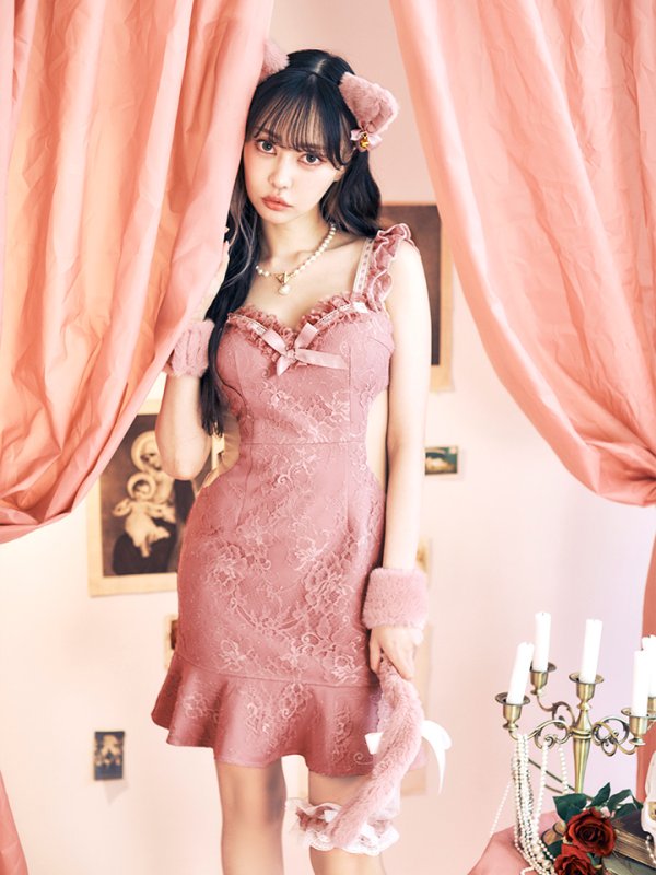 画像2: 【即日発送】【ハロウィン】【LARME/ラルム掲載】 キャットレースミニワンピ 【コスプレ5点セット】【XS-Mサイズ/3カラー】[YMT]