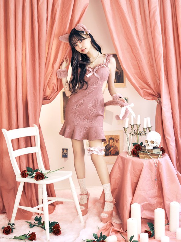 画像6: 【即日発送】【ハロウィン】【LARME/ラルム掲載】 キャットレースミニワンピ 【コスプレ5点セット】【XS-Mサイズ/3カラー】[OF04]