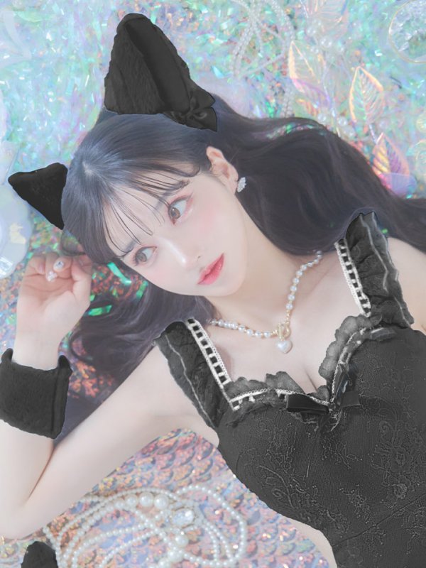 画像31: 【即日発送】【ハロウィン】 キャットレースミニワンピ 【コスプレ5点セット】【XS-Mサイズ/3カラー】[OF04]