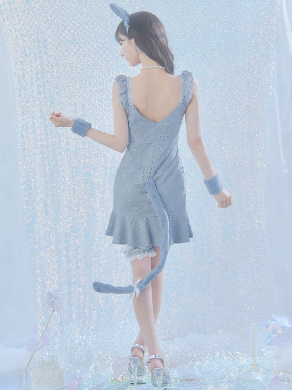 画像26: 【即日発送】【ハロウィン】 キャットレースミニワンピ 【コスプレ5点セット】【XS-Mサイズ/3カラー】[OF04]