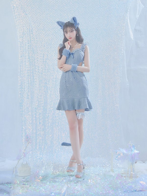 画像13: 【即日発送】【ハロウィン】 キャットレースミニワンピ 【コスプレ5点セット】【XS-Mサイズ/3カラー】[OF04]