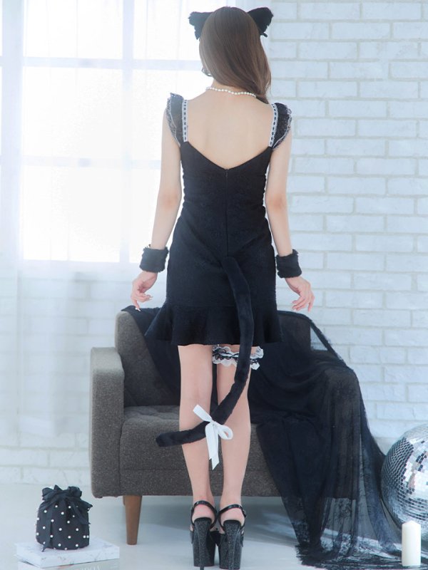 画像19: 【即日発送】【ハロウィン】 キャットレースミニワンピ 【コスプレ5点セット】【XS-Mサイズ/3カラー】[OF04]