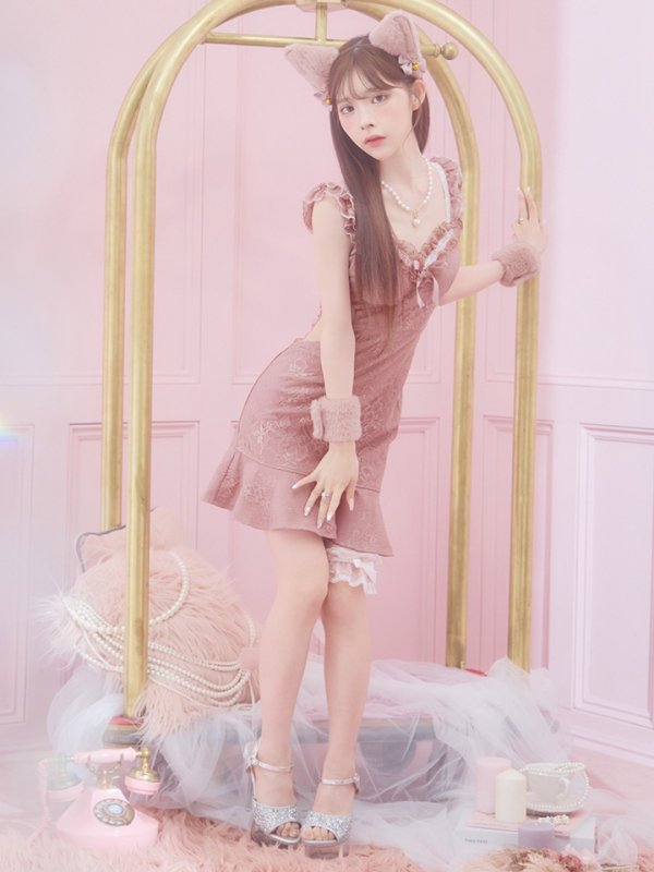 画像5: 【即日発送】【ハロウィン】緩苺ちゃん着用  キャットレースミニワンピ 【コスプレ5点セット】【XS-Mサイズ/3カラー】[OF04]