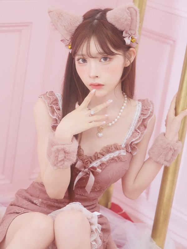 画像6: 【即日発送】【ハロウィン】緩苺ちゃん着用  キャットレースミニワンピ 【コスプレ5点セット】【XS-Mサイズ/3カラー】[OF04]