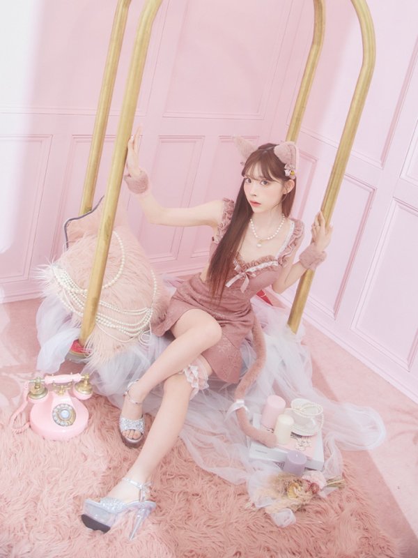 画像7: 【即日発送】【ハロウィン】緩苺ちゃん着用  キャットレースミニワンピ 【コスプレ5点セット】【XS-Mサイズ/3カラー】[OF04]