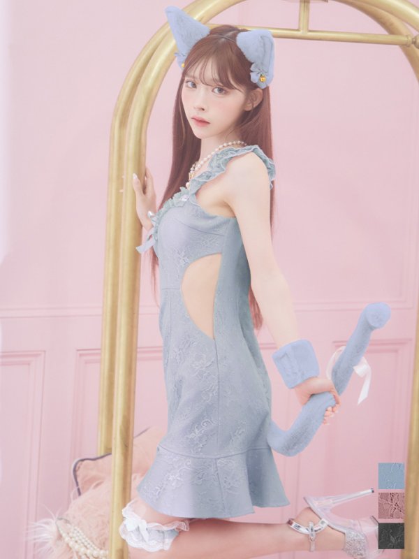 画像16: 【即日発送】【ハロウィン】緩苺ちゃん着用  キャットレースミニワンピ 【コスプレ5点セット】【XS-Mサイズ/3カラー】[OF04]