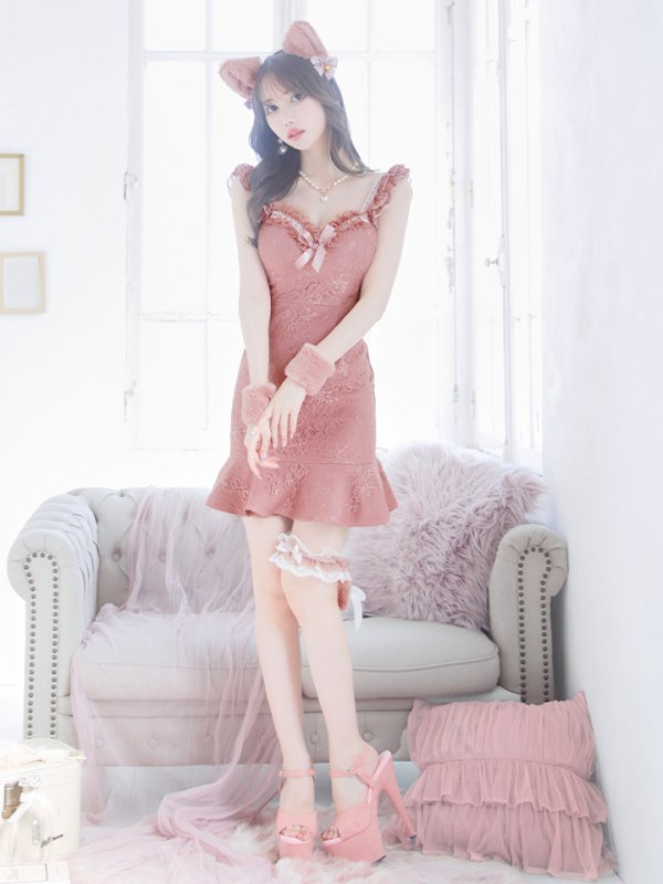 画像5: 【即日発送】【ハロウィン】 キャットレースミニワンピ 【コスプレ5点セット】【XS-Mサイズ/3カラー】[OF04]