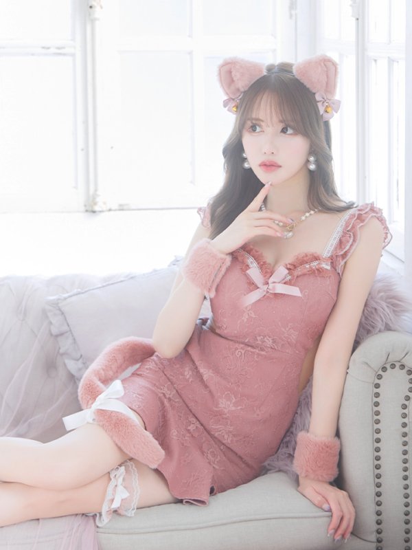 画像9: 【即日発送】【ハロウィン】 キャットレースミニワンピ 【コスプレ5点セット】【XS-Mサイズ/3カラー】[OF04]