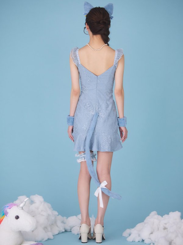 画像14: 【即日発送】【ハロウィン】 キャットレースミニワンピ 【コスプレ5点セット】【XS-Mサイズ/3カラー】[HC03]