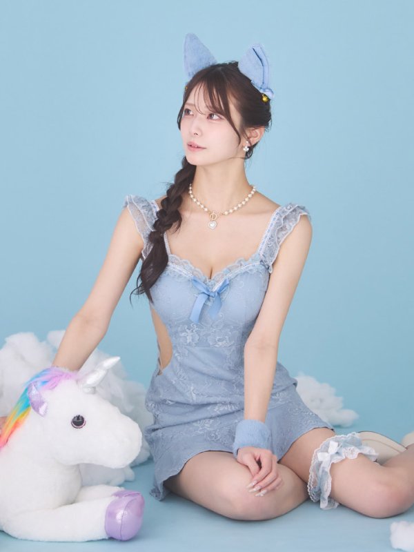 画像3: 【即日発送】【ハロウィン】 キャットレースミニワンピ 【コスプレ5点セット】【XS-Mサイズ/3カラー】[HC03]