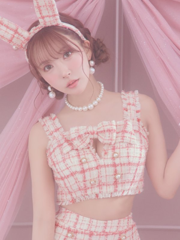 画像10: 【SALE!!】【即日発送】【ハロウィン】ツイードバニーリボンセットアップ（スカート）【コスプレ6点セット】【XS-Mサイズ/2カラー】[OF04]