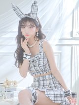 【SALE!!】【TOP在庫切れ下げます】【即日発送】【ハロウィン】ツイードバニーリボンセットアップ（スカート）【コスプレ6点セット】【XS-Mサイズ/2カラー】[OF04]
