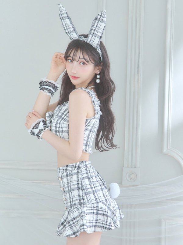 画像19: 【SALE!!】【即日発送】【ハロウィン】ツイードバニーリボンセットアップ（スカート）【コスプレ6点セット】【XS-Mサイズ/2カラー】[OF04]