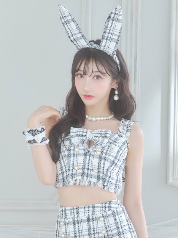 画像20: 【SALE!!】【即日発送】【ハロウィン】ツイードバニーリボンセットアップ（スカート）【コスプレ6点セット】【XS-Mサイズ/2カラー】[OF04]