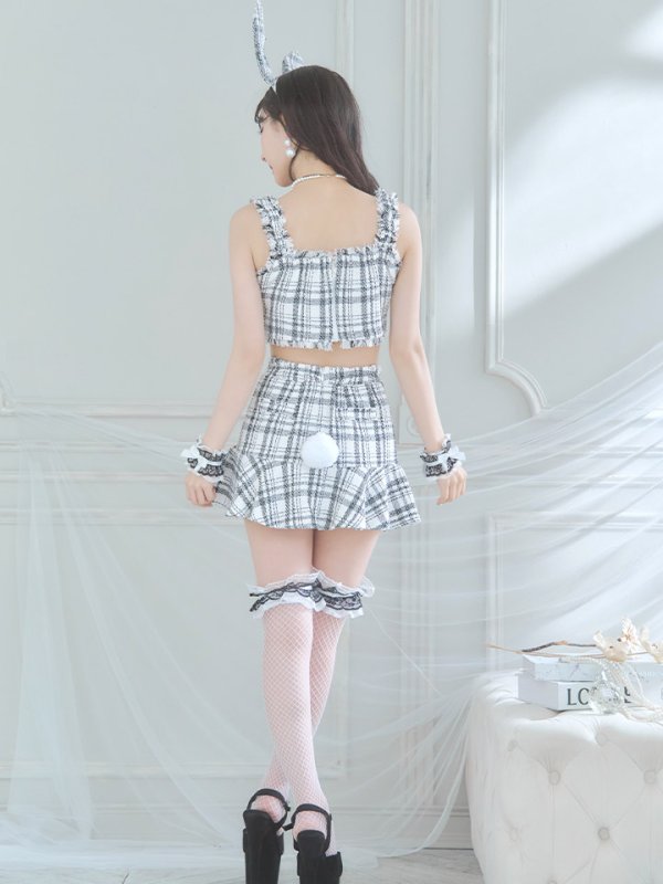 画像26: 【SALE!!】【即日発送】【ハロウィン】ツイードバニーリボンセットアップ（スカート）【コスプレ6点セット】【XS-Mサイズ/2カラー】[OF04]