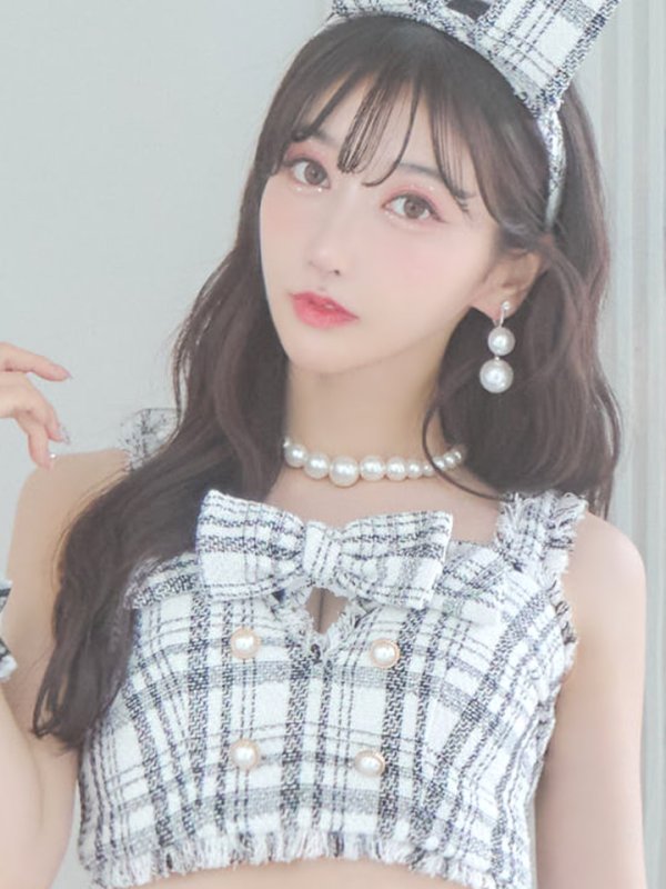 画像27: 【SALE!!】【即日発送】【ハロウィン】ツイードバニーリボンセットアップ（スカート）【コスプレ6点セット】【XS-Mサイズ/2カラー】[OF04]