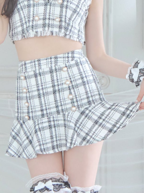 画像28: 【SALE!!】【即日発送】【ハロウィン】ツイードバニーリボンセットアップ（スカート）【コスプレ6点セット】【XS-Mサイズ/2カラー】[OF04]