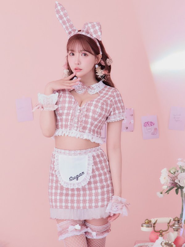 画像21: 【SALE!!】【即日発送】【ハロウィン】 ツイードバニーメイドセットアップ 【コスプレ6点セット】【S-Mサイズ/3カラー】[OF01]