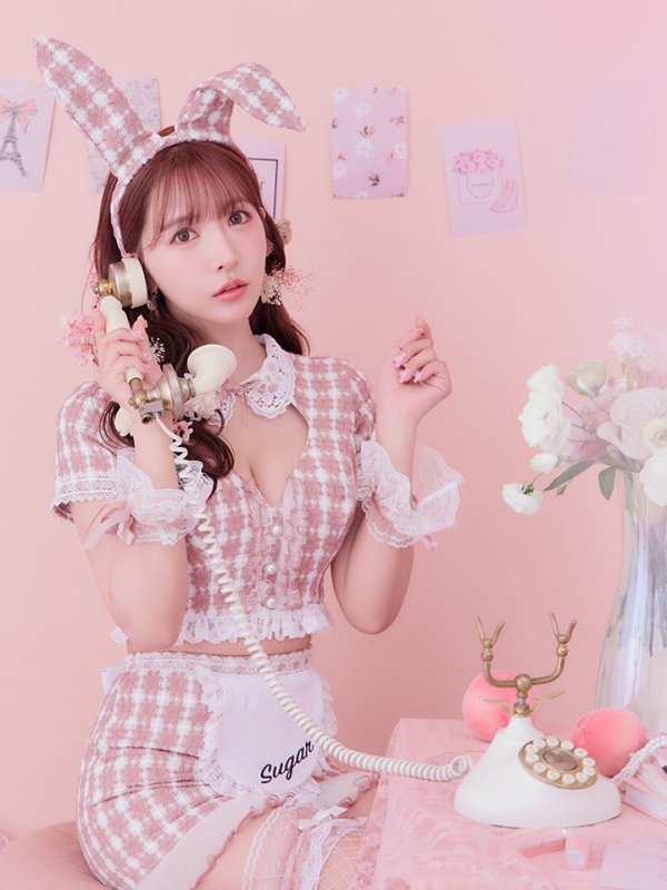 画像23: 【SALE!!】【即日発送】【ハロウィン】 ツイードバニーメイドセットアップ 【コスプレ6点セット】【S-Mサイズ/3カラー】[OF01]