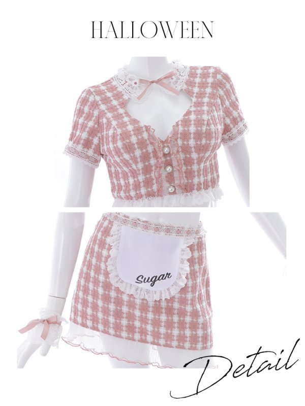 画像41: 【SALE!!】【即日発送】【ハロウィン】 ツイードバニーメイドセットアップ 【コスプレ6点セット】【S-Mサイズ/3カラー】[OF01]