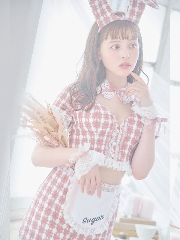 画像11: 【SALE!!】【即日発送】【ハロウィン】 ツイードバニーメイドセットアップ 【コスプレ6点セット】【S-Mサイズ/3カラー】[HC03]